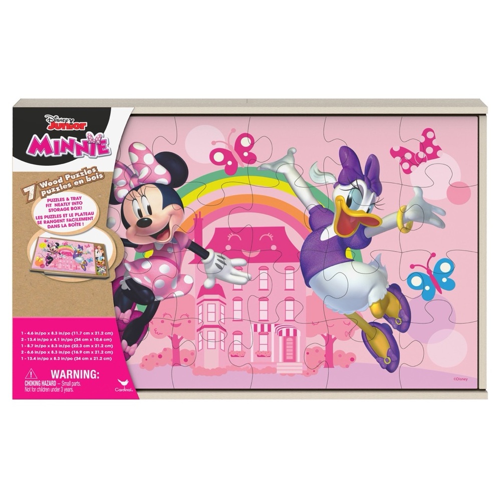 Disney Minnie Mouse Puzzles - Wooden Box Set of 7